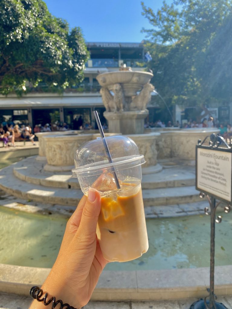Iced coffee latte in Heraklion, Crete